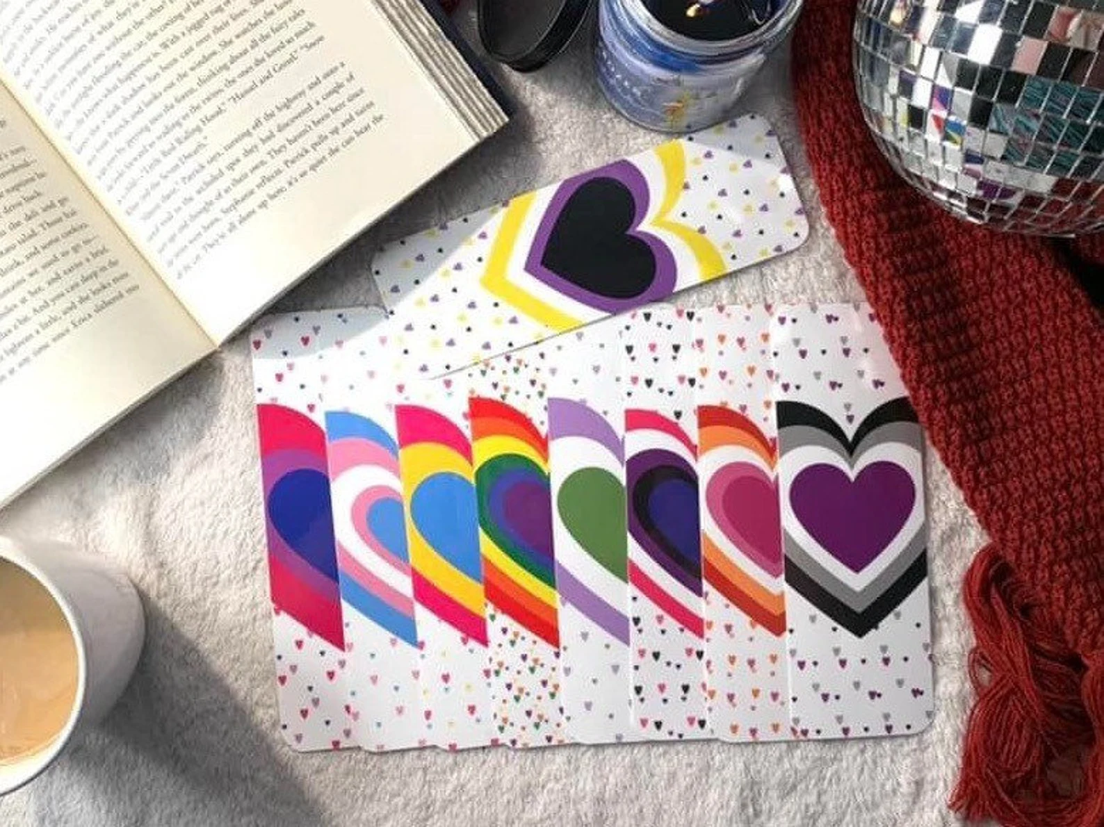 pride heart bookmarks