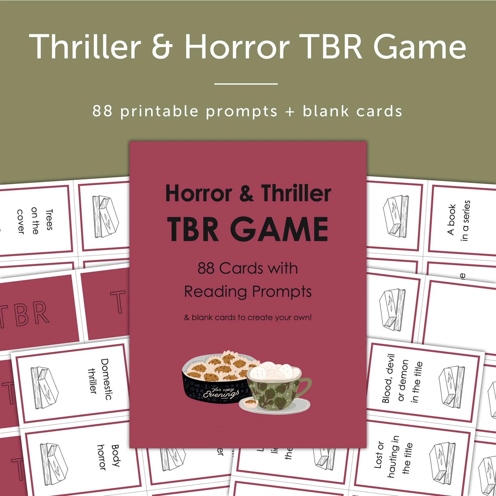 Image of the thriller and horror TBR game