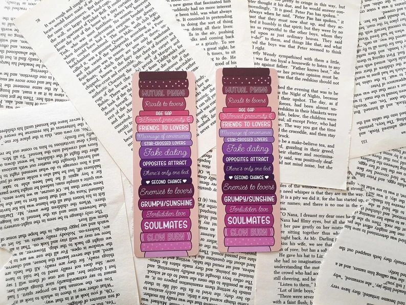 Romance tropes bookmarks