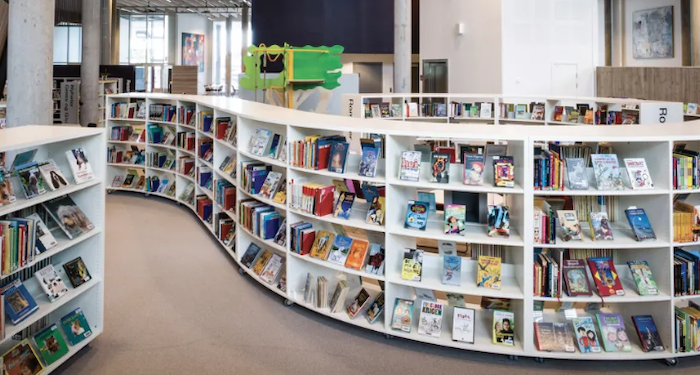 library bookshelves