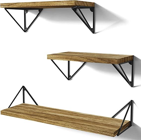 Set of 3 Floating Wood Shelves