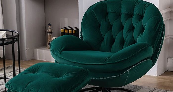 green velvet cozy reading chair