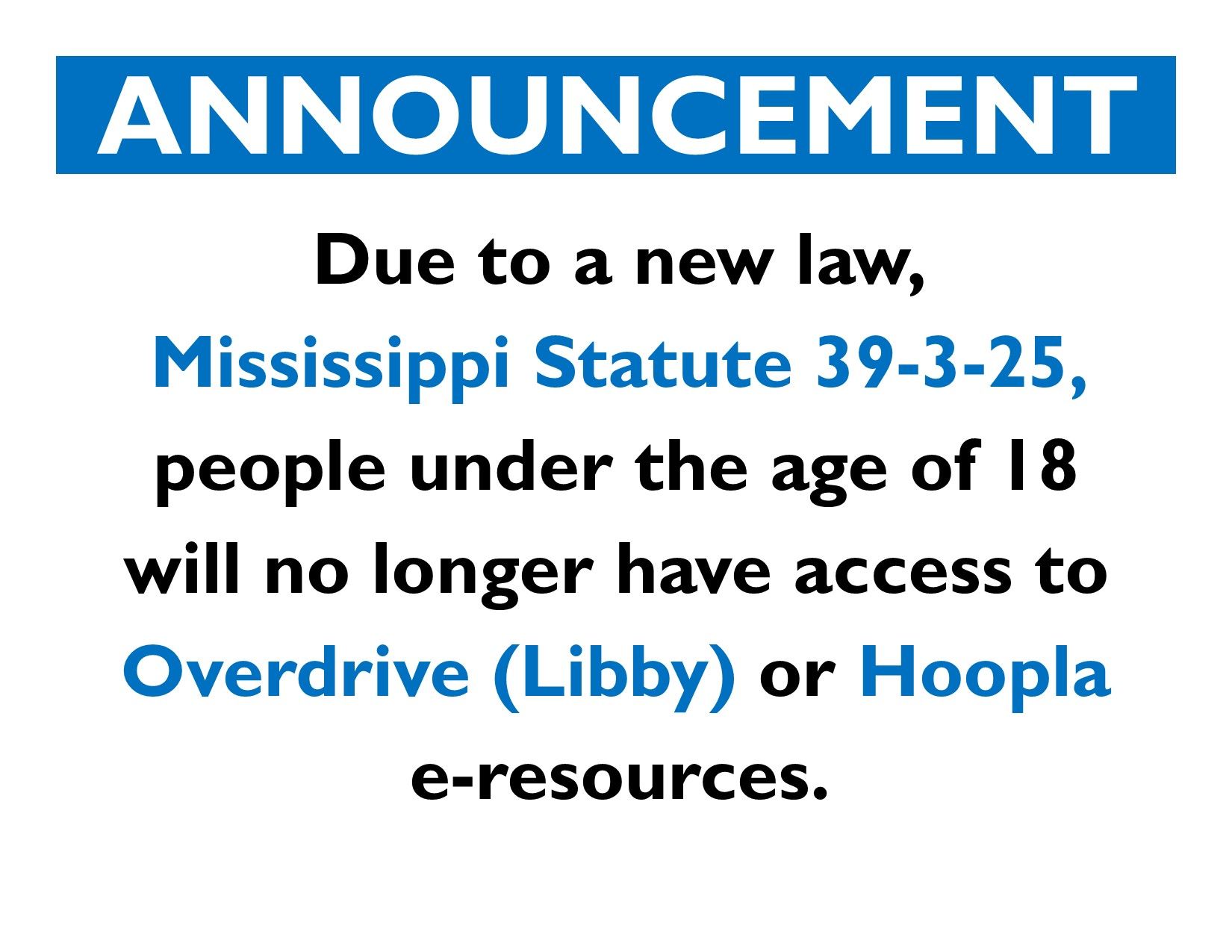 Image of new law announcement from 