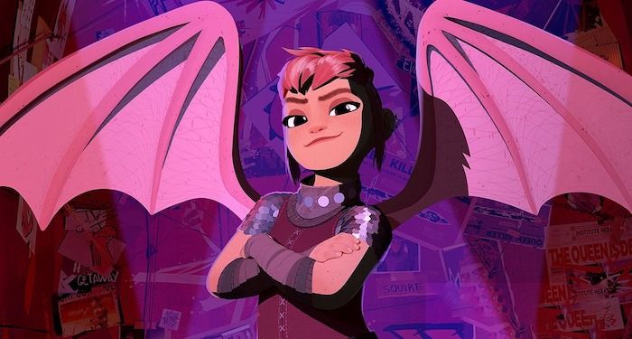 a cropped Nimona poster showing her with dragon wings