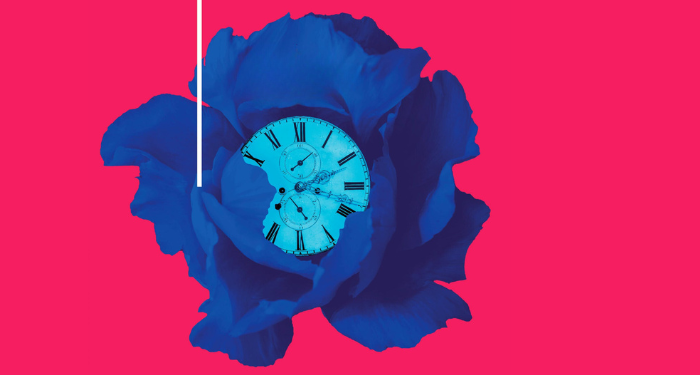 cropped cover of the future of another timeline showing an illustration of a flower with a clock in the center