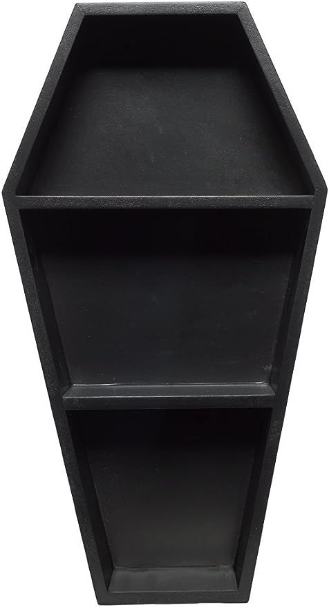 Coffin-shaped bookshelf