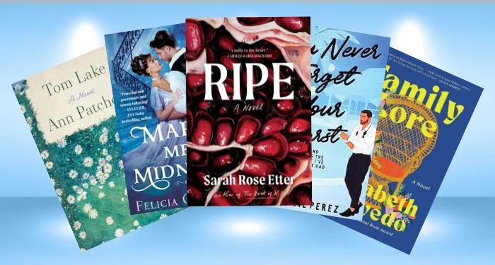 collage of covers of five online book club's August picks