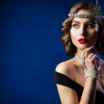 a photo of a woman wearing flapper style jewelry