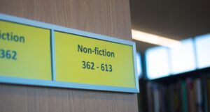 Image of a library nonfiction sign