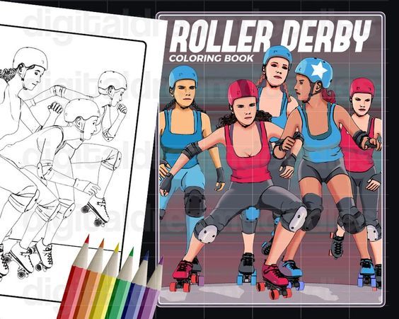 image of roller derby coloring book download