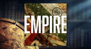 the Empire podcast logo against a bookshelf background