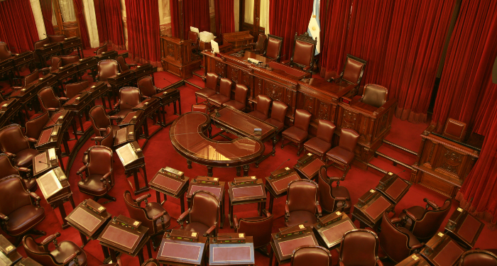 a photo of the empty senate