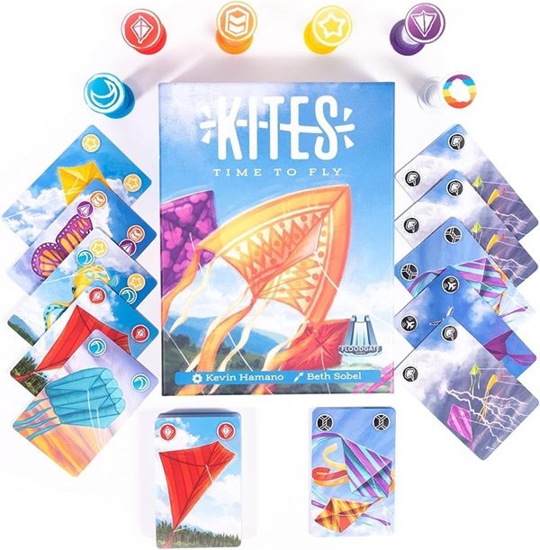 image of cover and components for Kites board game