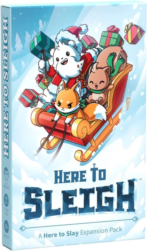 cover of Here to Sleigh expansion deck tabletop game
