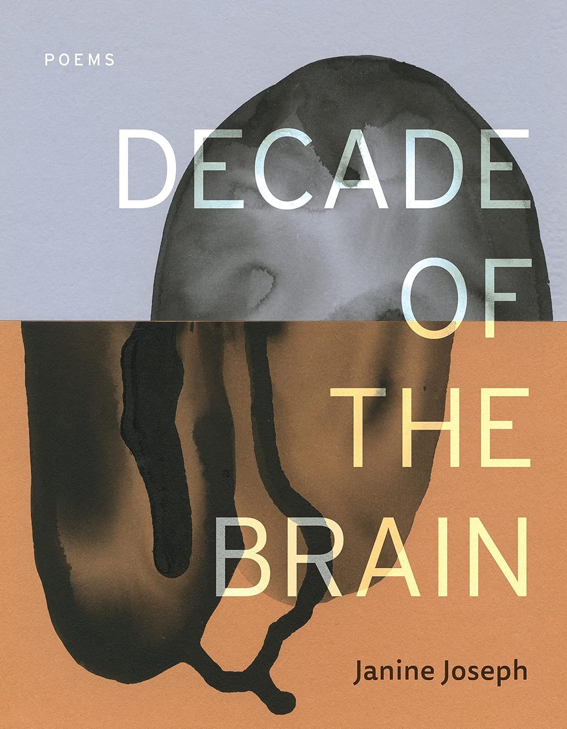 a graphic of the cover of Decade of the Brain: Poems by Janine Joseph [AOC]