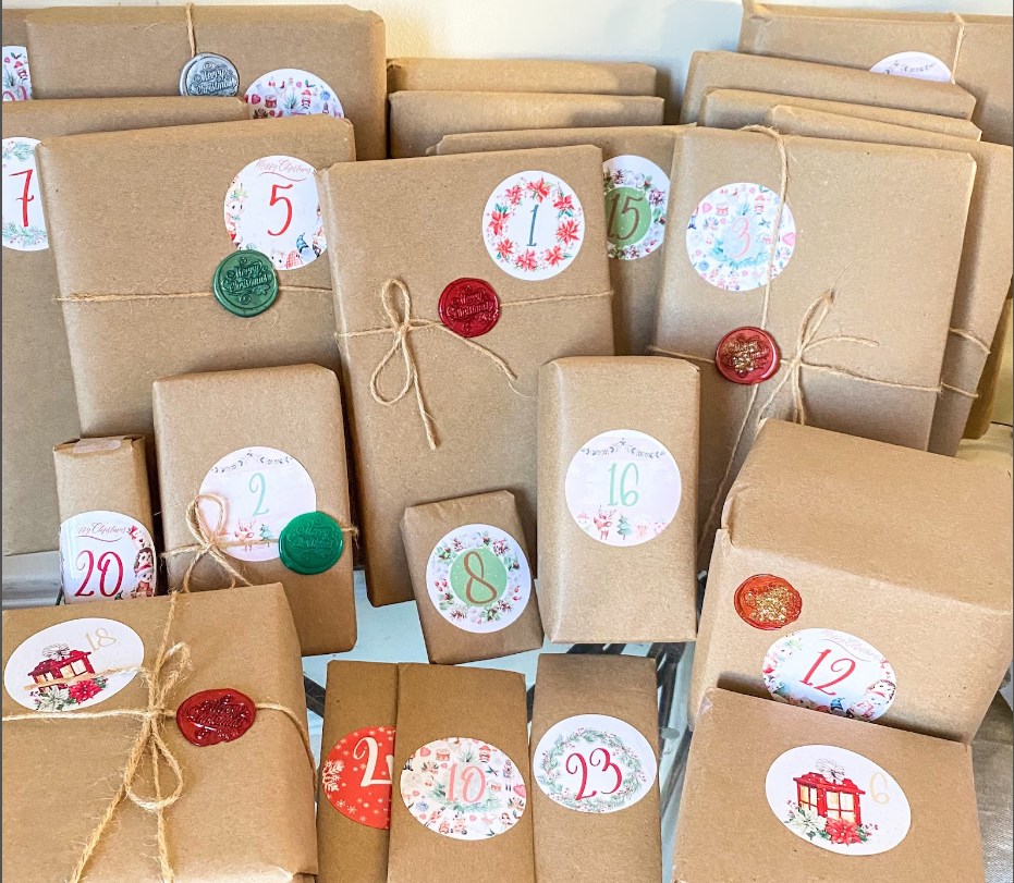 bookish advent calendar with 25 gifts