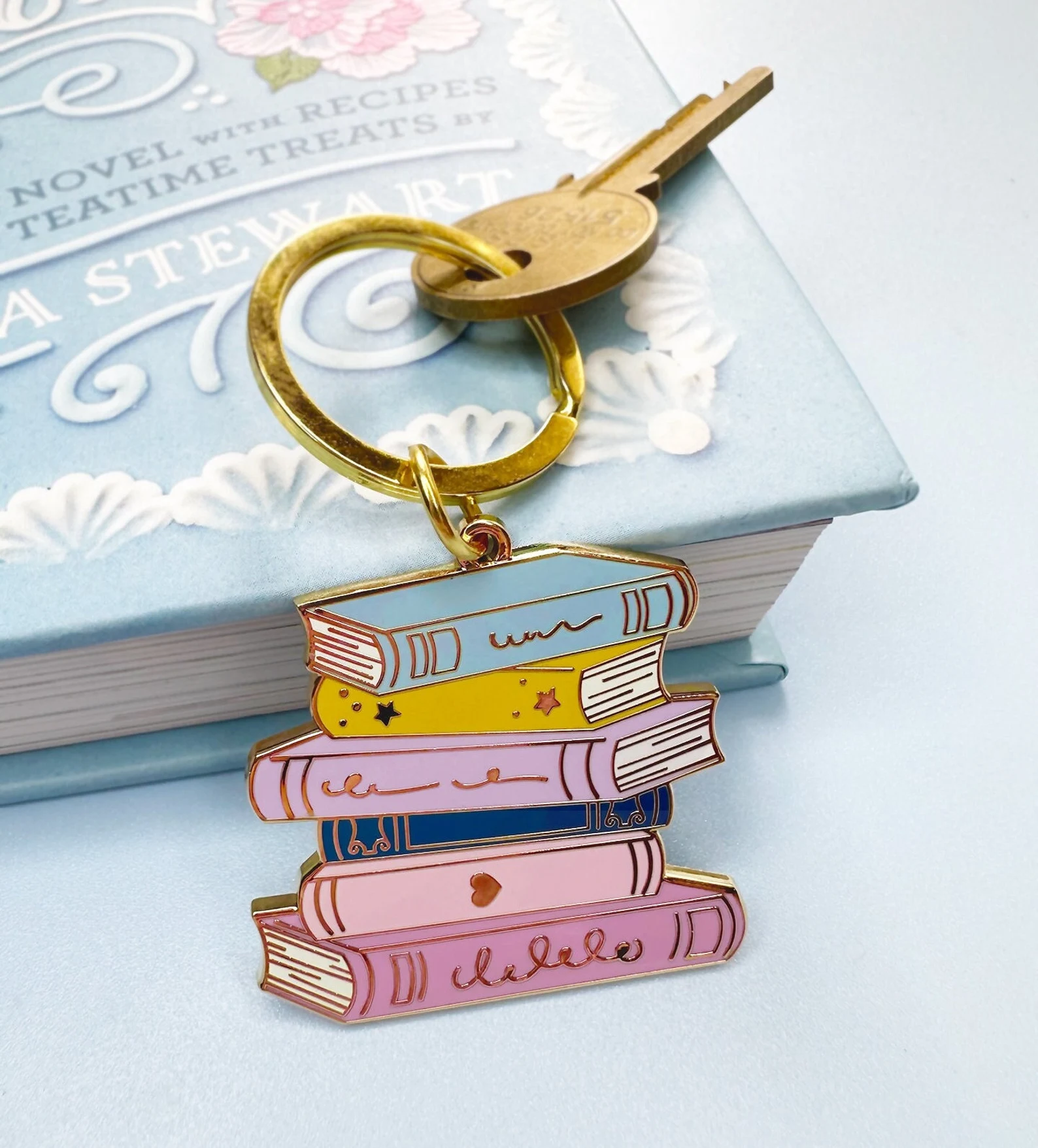 book enamel keychain