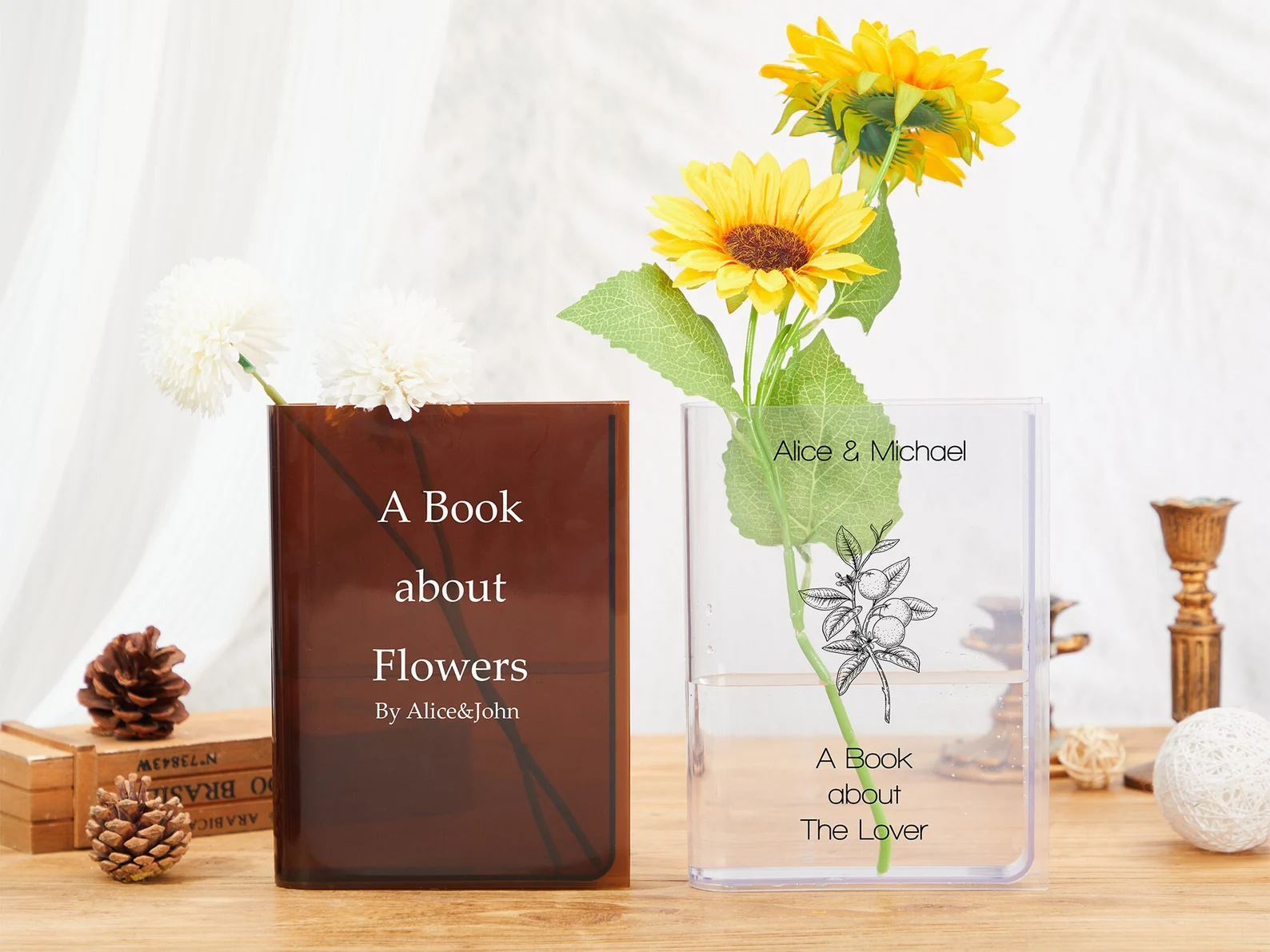 book shaped flower vase