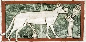medieval illustration of a lynx
