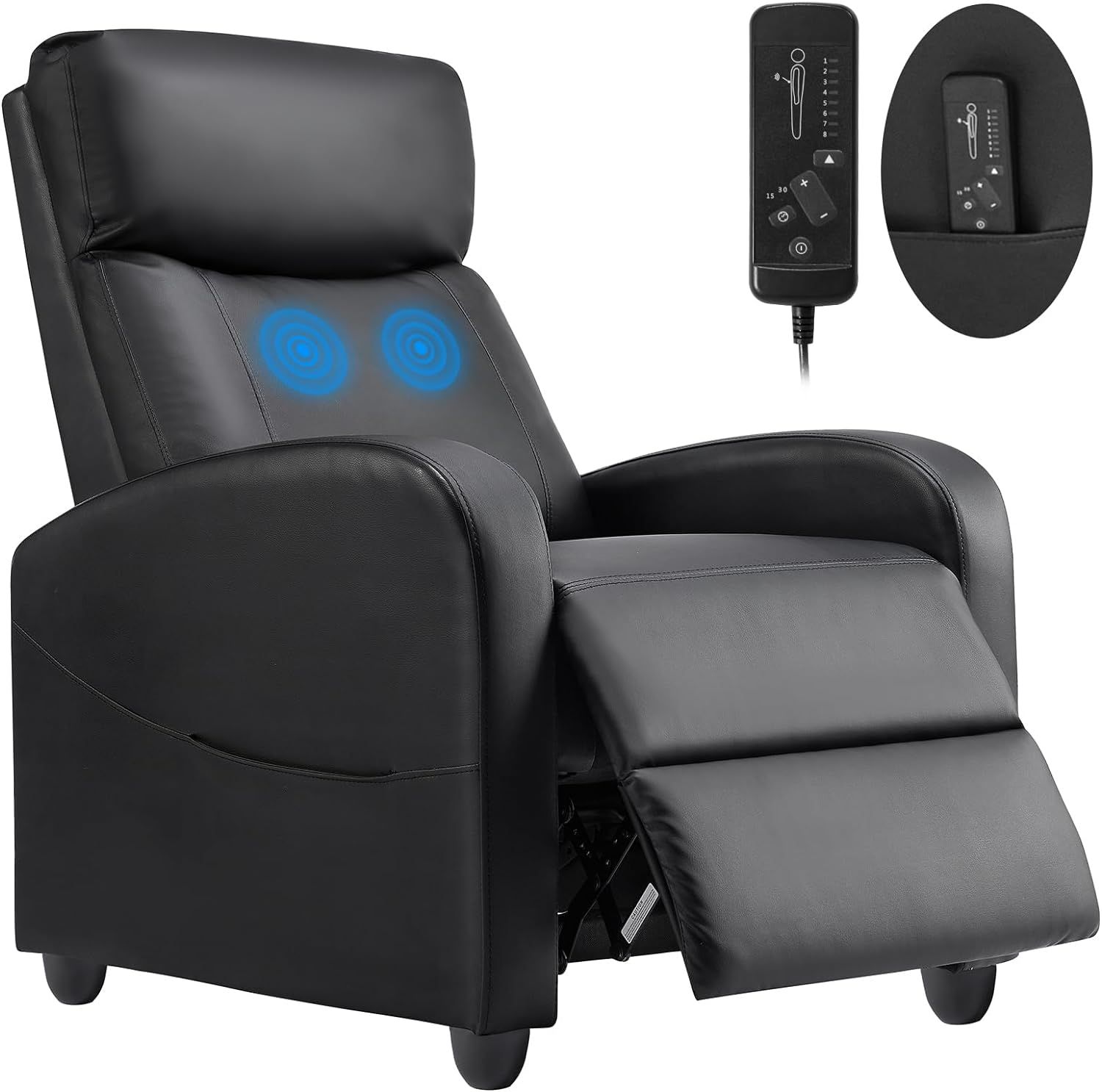 Massage PU Leather Recliner Sofa