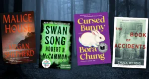 a collage of the horror books listed