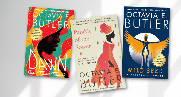 a collage of Octavia Butler covers
