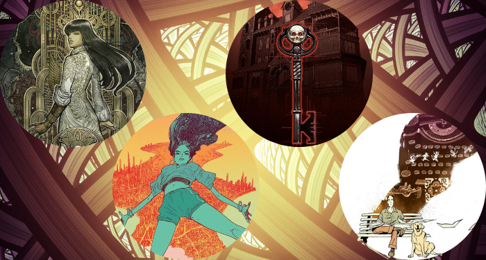 a collage of adult fantasy graphic novel covers