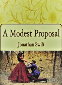 A Modest Proposal cover with a man kneeling in front of a woman