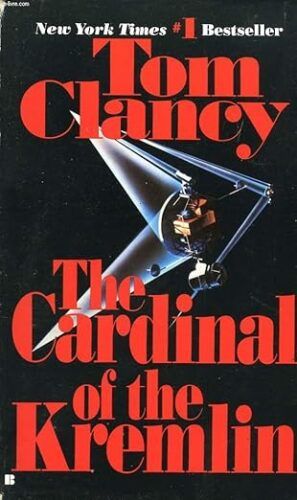 cover of The Cardinal of the Kremlin by Tom Clancy; illustration of a space missile