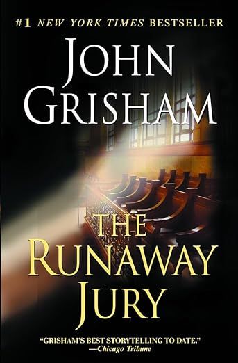 cover of The Runaway Jury by John Grisham; image of an empty jury box 