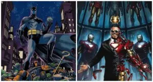 batman and iron man comic book covers