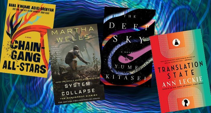 covers of four of the best science fiction books of 2023