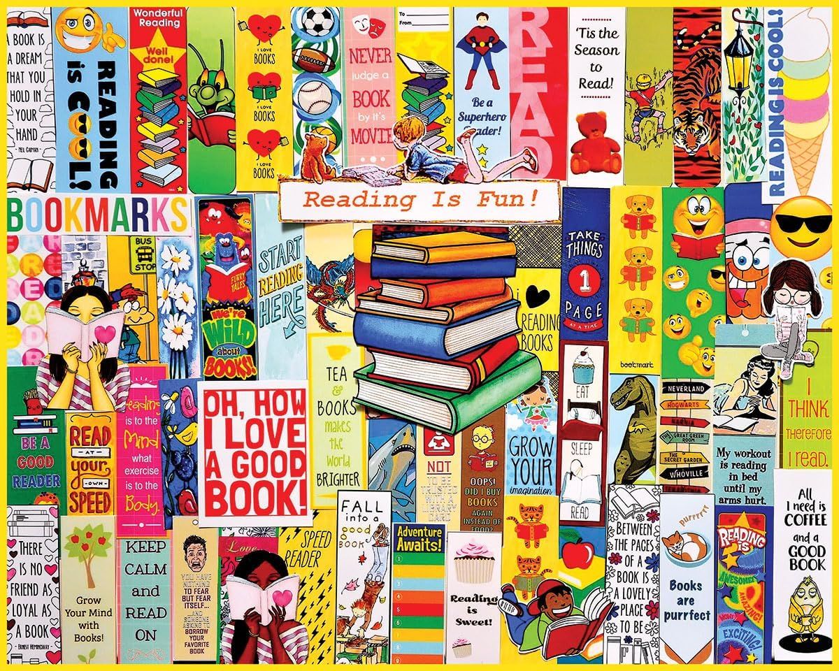 Image of a puzzle full of bookmarks
