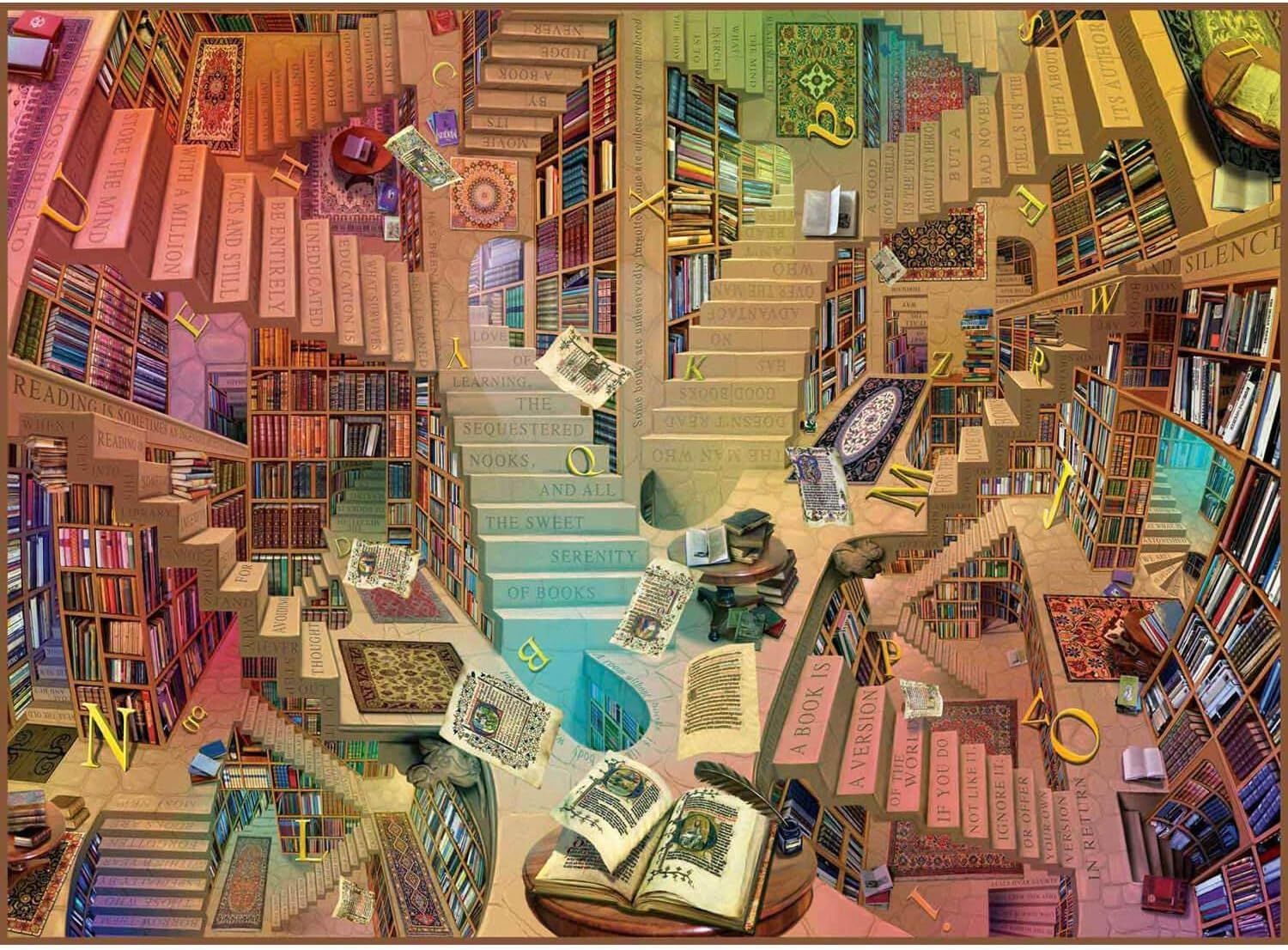 Image of a library themed puzzle