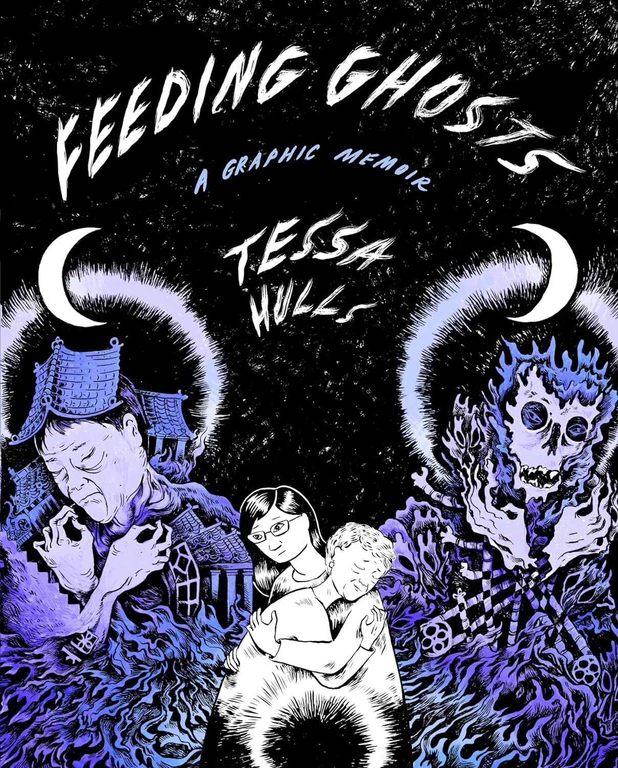 a graphic of the cover of Feeding Ghosts: A Graphic Memoir by Tessa Hulls