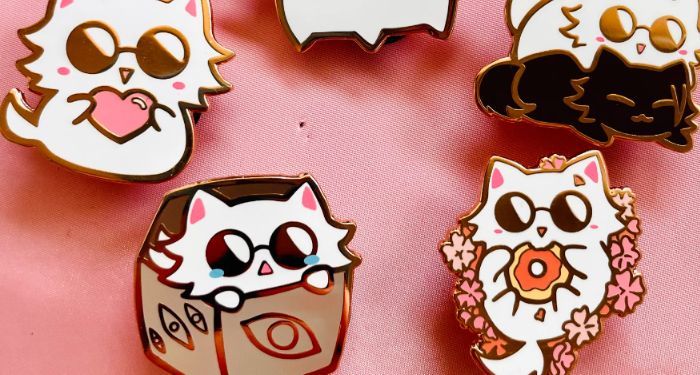 jjk gojo kitty enamel pins