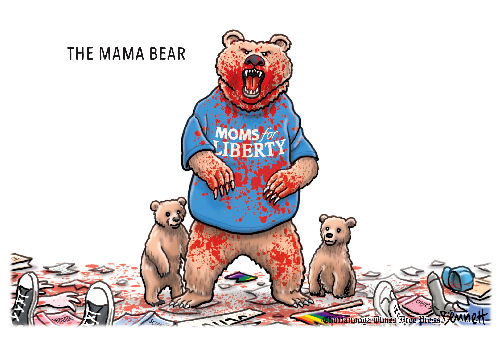 mama bear editorial cartoon by clay bennett