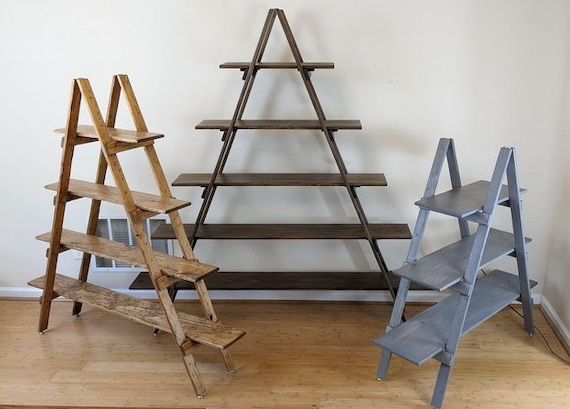 a set of step ladder shelves