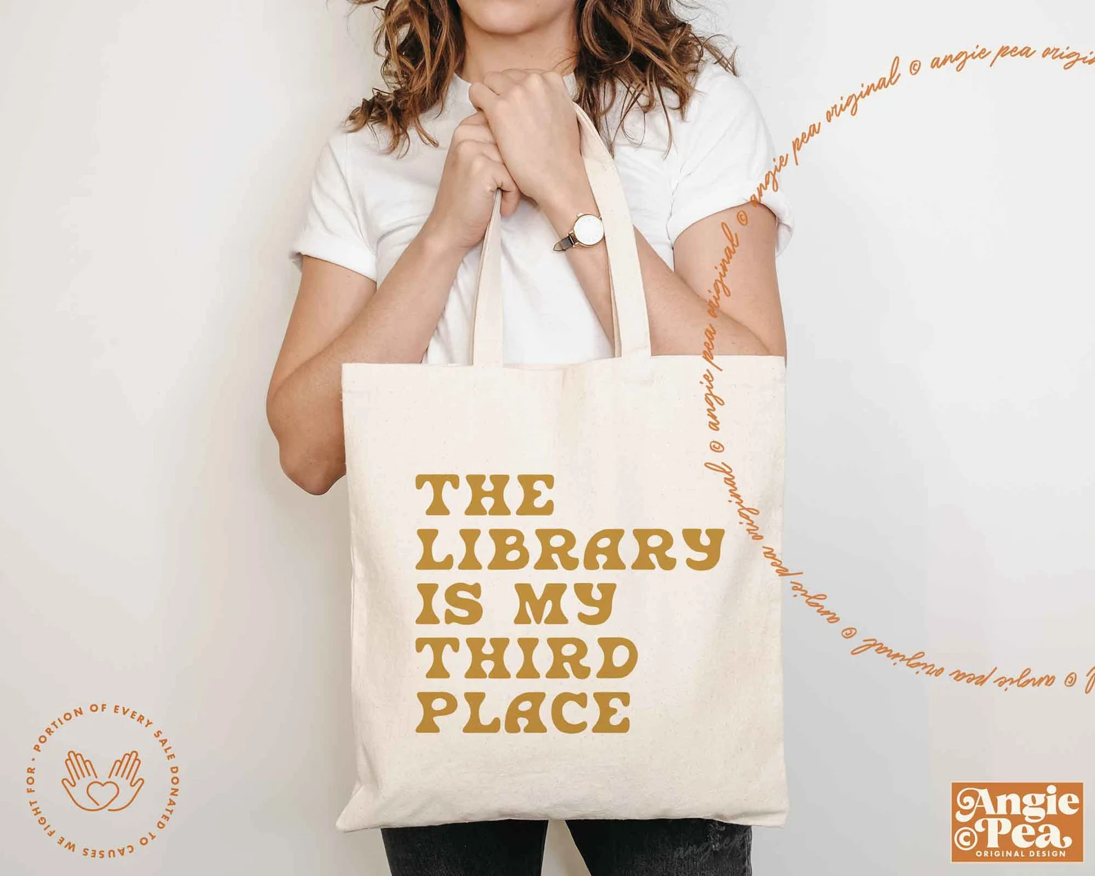 The library is my third place tote bag