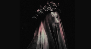 cropped cover of My Darling Dreadful Thing, showing a woman with a veil over her face