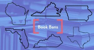 pen america book ban image with most ban-friendly states overlaid