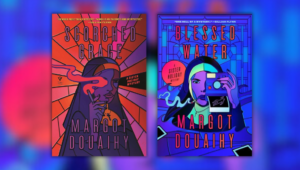 Book covers of Scorched Grace and Blessed Water by Margot Douaihy
