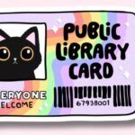 public library card sticker image