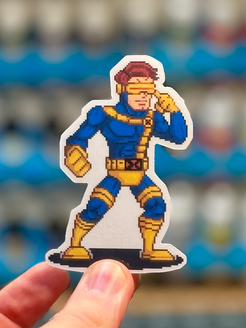 pixel art rendition of Cyclops sticker