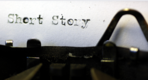 image of a typewriter with "short story" written