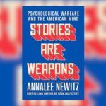 feature image with a blurred background and focused foreground of the book cover for Stories are Weapons by Annalee Newitz