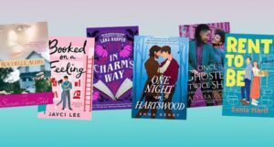 collage of six covers of romance ebooks on sale