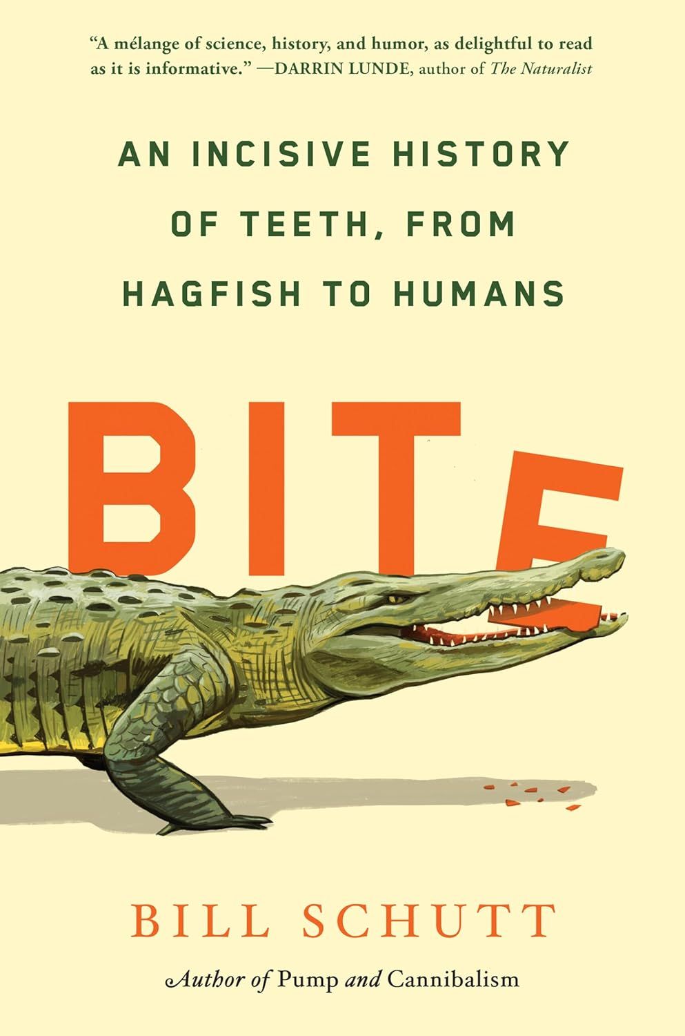 a graphic of the cover of Bite: An Incisive History of Teeth, from Hagfish to Humans by Bill Schutt