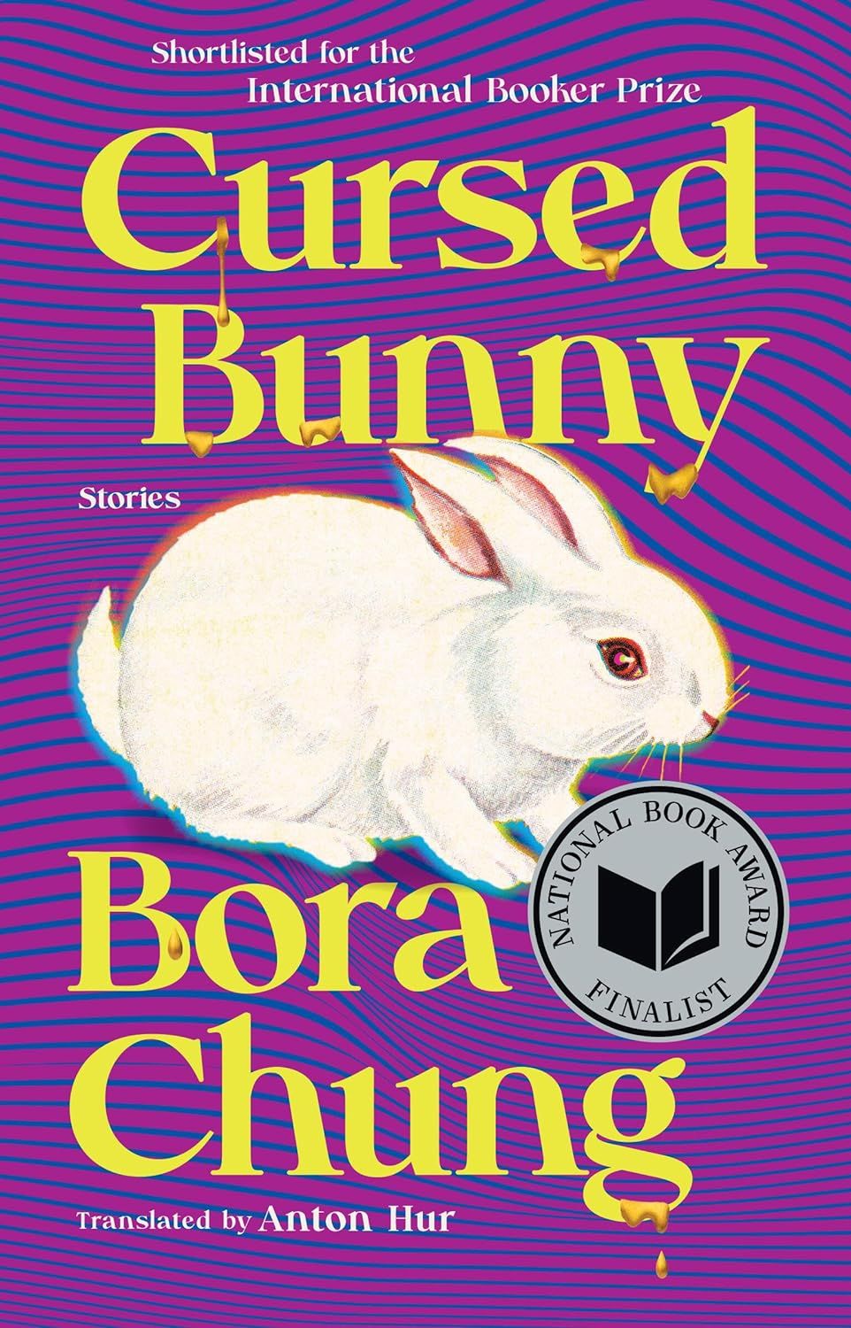 a graphic of the cover Cursed Bunny by Bora Chung