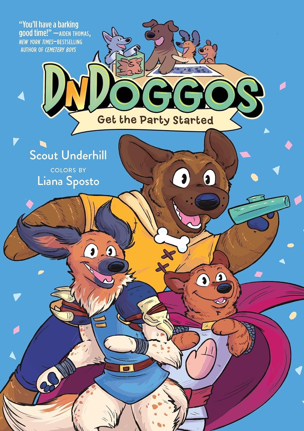 Cover of DnDoggos: Get the Party Started by Scout Underhill, color by Liana Sposto
